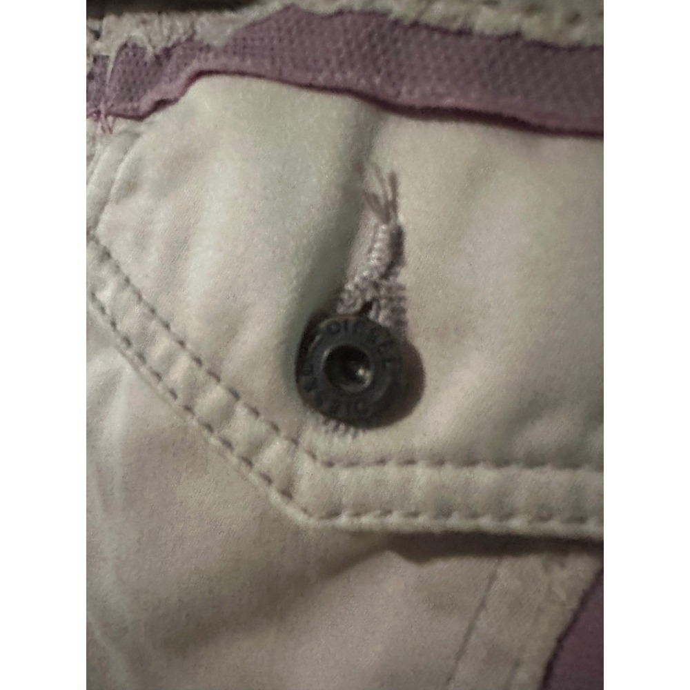 Vintage Diesel Womens Utility Jacket Tan Pink Raw Edge Cotton Distressed Size S - Picture 12 of 15